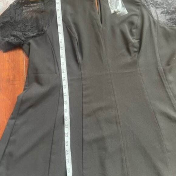 NWT Torrid Plus Size Black Crepe Lace Fit and Flare Top - Picture 14 of 14